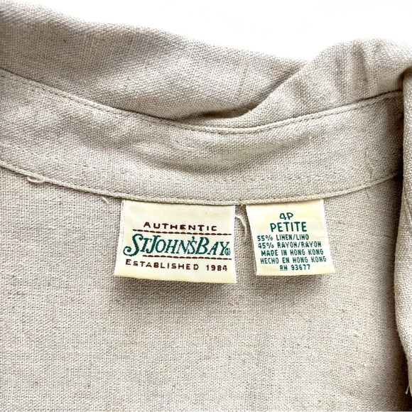 Beige Button-Up linen Shirt Dress - Picture 2 of 4